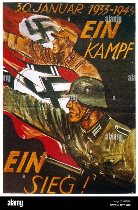 Ein Kampf Ein Sieg 1933 1945 Nazi Propaganda Plakat Datum Januar