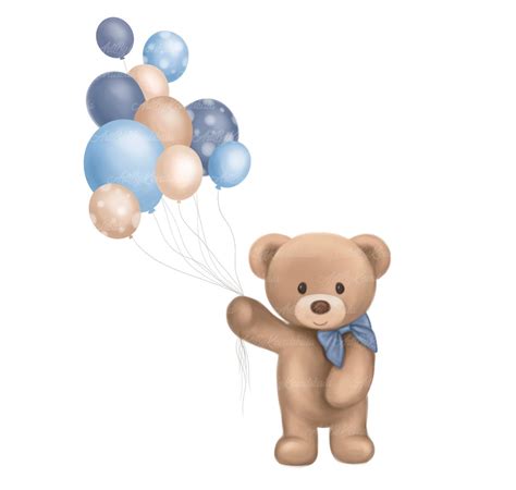 Teddy Bear PNG Teddy Bear Clipart Bear With Balloon Baby Shower Boy