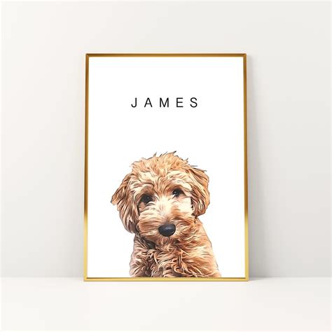 Retrato de mascota personalizado a partir de la foto retrato Etsy España