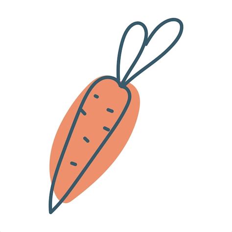 Premium Vector Carrot In Doodle Style Ripe Root Crop Autumn Vegetables Vector Graphics