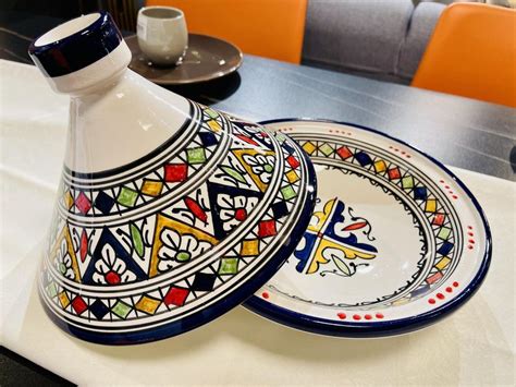 Moroccan Large Tagine Hand Painted Pottery Tajine Handmade Tajine For