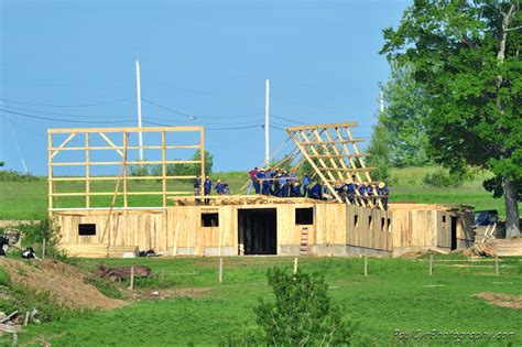 Amish Barn Raising - Easton Maine