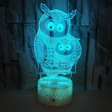 Veilleuse Hibou M Re Et B B D Led Lampe Tactile Couleurs