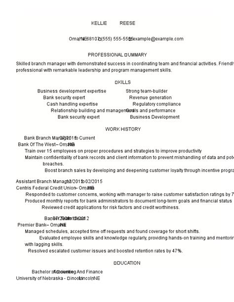 Branch Manager Resume Examples For 2024 Template And Guide