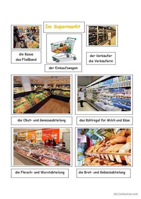 Im Supermarkt Deutsch Daf Arbeitsbl Tter Pdf Doc