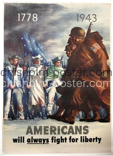 1778 1943 Americans Will Always Fight For Liberty Original Vintage