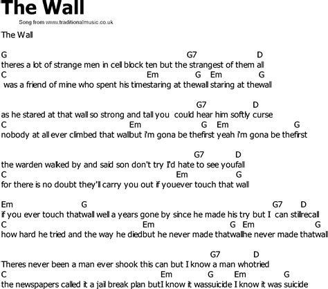 Old Country Song Lyrics With Chords The Wall Hot Sex Picture