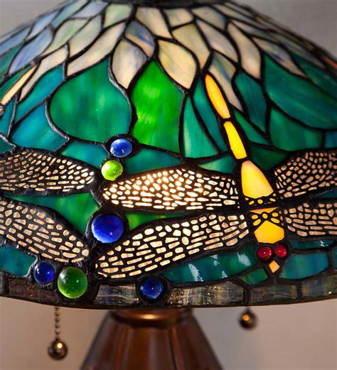 Allendale Dragonfly Tiffany Stained Glass Table Lamp Wind And Weather