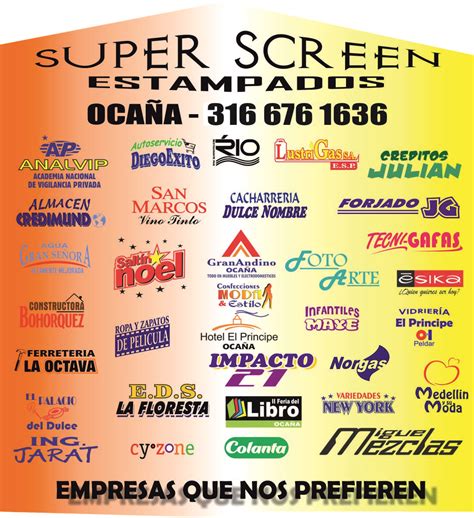 Super Screen Graficas Y Estampados Ocaña Marcas En Super Screen Empresas