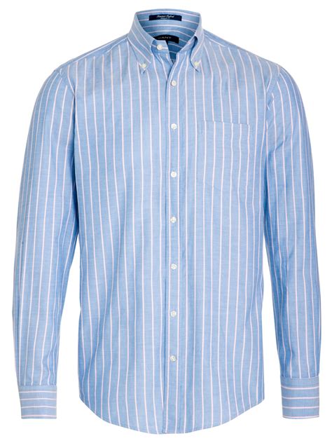 Gant Striped Summer Oxford Shirt In Blue For Men Lyst