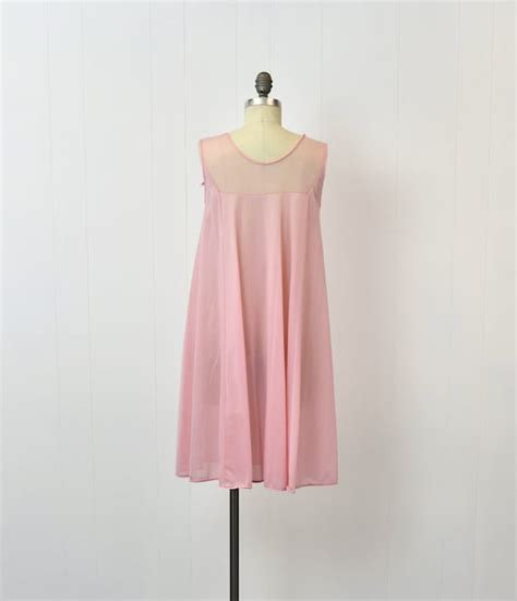 1960s Pink Lingerie Nightgown Pinup Boudoir Henson Ki Gem