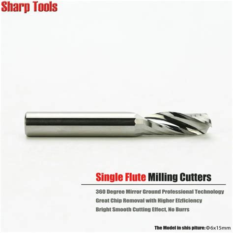 10pcs 6 15MM Single Flute Milling Cutters Carbide Cutting Tools Wood