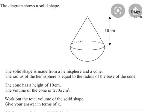 Solved The Diagram Shows A Solid Shape Rlyre Accura The Solid Shape