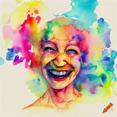 Colorful Watercolor Painting Of Laughter On Craiyon