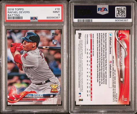 2018 Topps Rafael Devers Rookie RC 18 PSA 9 Boston Red Sox Franchise