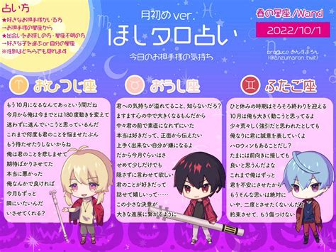 あんずまろん On Twitter 2022年10月1日土 お相手様の気持ち ほしタロ占い 牡羊座 もう待たせない 牡牛座 君が好きだ 双子座 強気で進む 蟹座 話したいな 獅子座