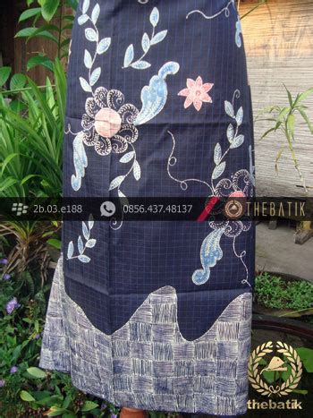 Jual Batik Tulis Sutera Coletan Jogja Motif Buketan Latar Biru