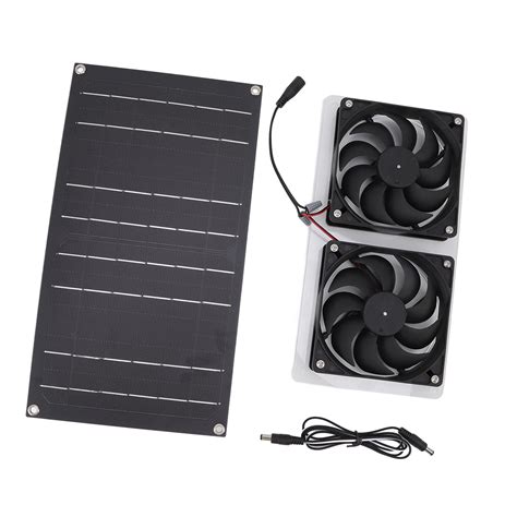 Solar Panel Fan Kit 100w Dual Fans Ip67 Waterproof Low Noise Wide Application Solar Powered Fan