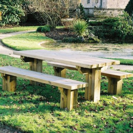 Table En Bois Avec Bancs Pour Ext Rieur Table Pique Nique Bois