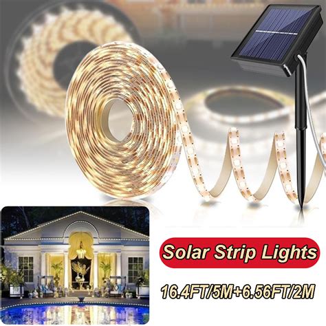 M Outdoor Solar Led Flexible Light Strip Modes Waterproof Garden