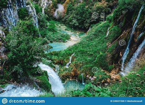 Stunning Landscape Of Waterfalls Forests And Lakes Plitvice Lakes Are The National Pride Of