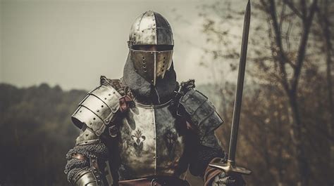 Premium Photo A Man Dressed In Armor Holding A Sword