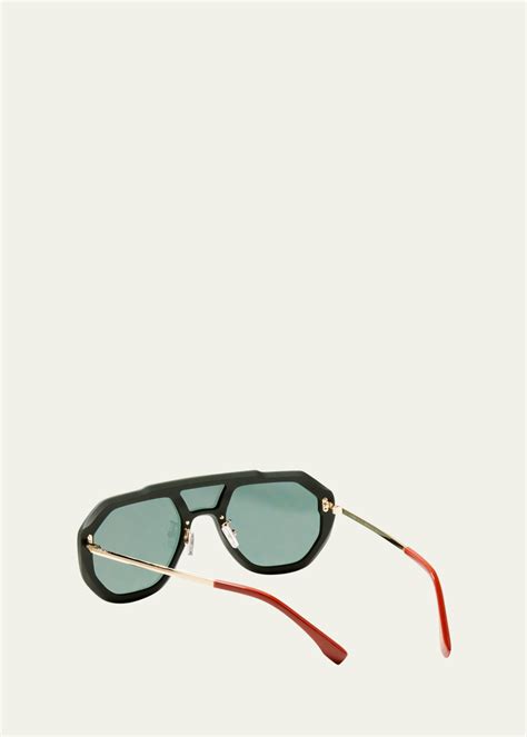 Fendi FF Logo Injection Plastic Shield Sunglasses Bergdorf Goodman