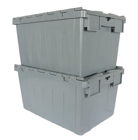 Large Heavy Duty Stackable Moving Turnover Plastic Attached Lid