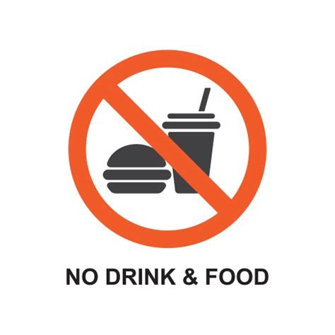 No Food And Drink Allowed Area Symbol Sign Vector Image