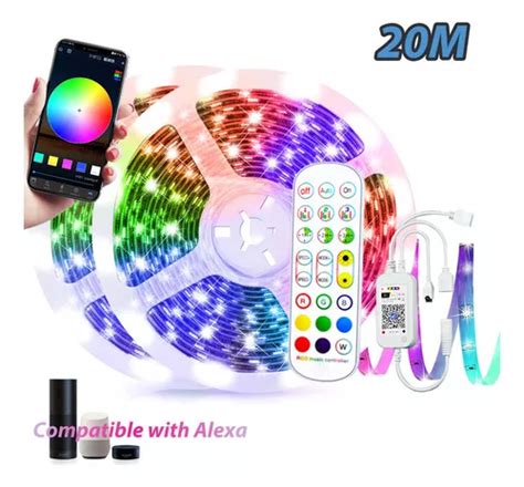 Tira Led Wifi Multicolor Rgb 5050 Rollo 20 Metros Para Alexa Meses