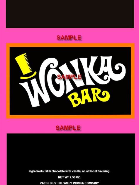 Wonka Bar Wrapper Printable- Charlie And The Chocolate, 57% OFF