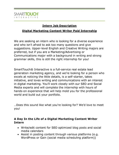 Digtial Marketing Content Writer Intern Job Description.pdf | DocDroid