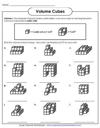 Volume Cubes - Worksheets