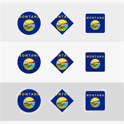 Premium Vector Montana Flag Icons Set Vector Flag Of Montana