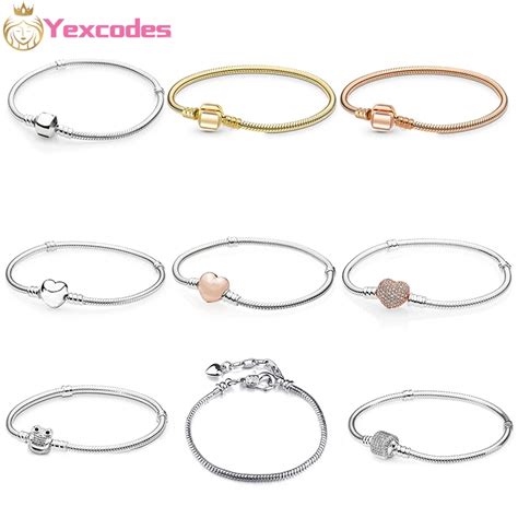 Yexcodes Bracelet Breloques En Cha Ne Serpent Plaqu Argent De