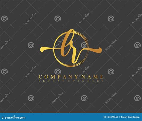 Lr Initial Handwriting Logo Circle Hand Drawn Template Vector Stock