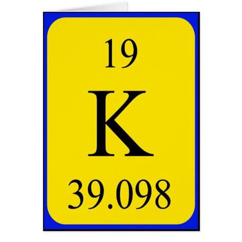 Element 19 card - Potassium | Zazzle