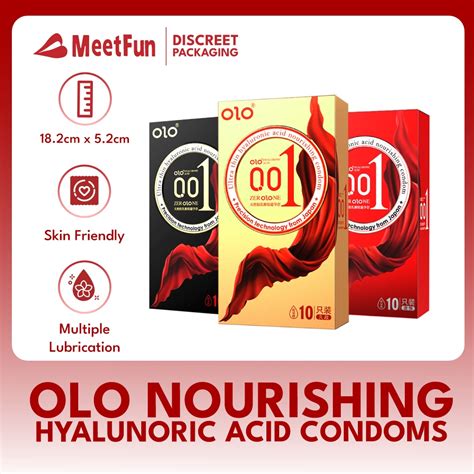 Olo Hyaluronic Acid Nourishing Ultra Thin Condoms Natural Latex