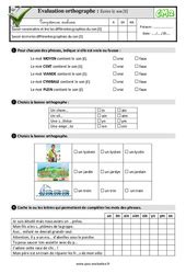 Ecrire Les Sons Difficiles Cm Exercice Valuation R Vision Le On