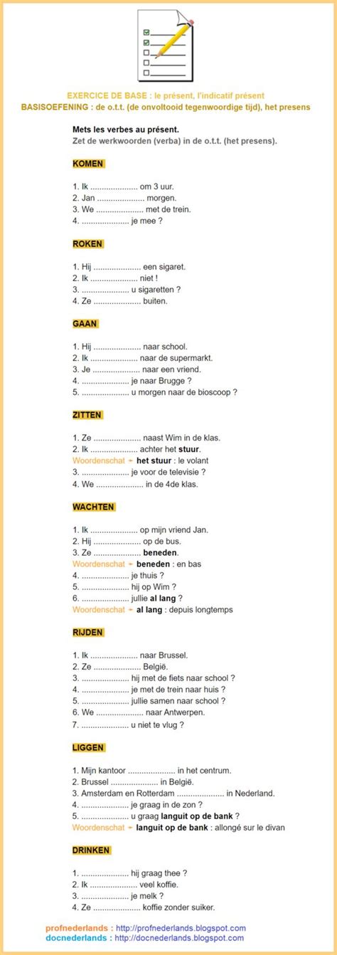 Grammatica Oefening Er Is Er Zijn En Indicatif Pr Sent