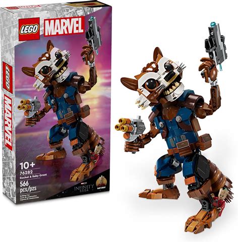 LEGO Marvel Rocket & Baby Groot Minifigure, Juguete Marvel para Niños