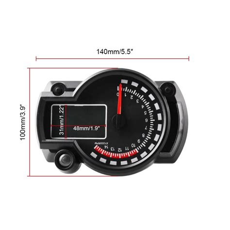 15000rpm Universal LCD Digit Motorfiets Snelheidsm Grandado