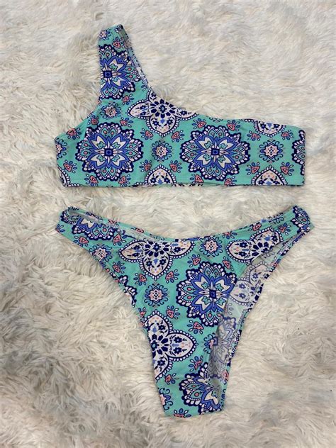 Bikini Malla Celeste Con Mandalas Saldos Vip Tienda Virtual