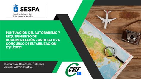 Csif Puntuaci N Del Autobaremo Y Requerimiento De Documentaci N