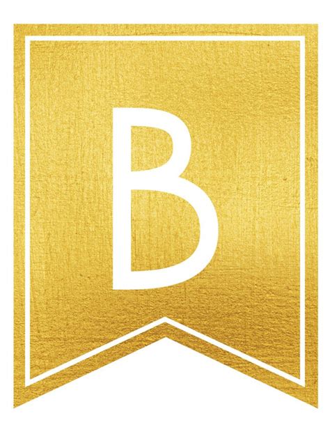 Free Printable Gold Banner Letters World Of Printables Free Printable