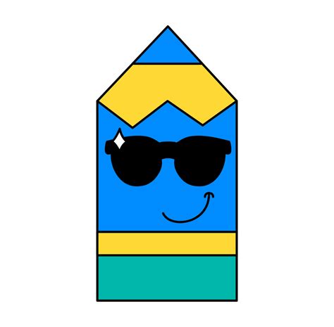 Cool smiling pencil emoticon 13122965 Vector Art at Vecteezy