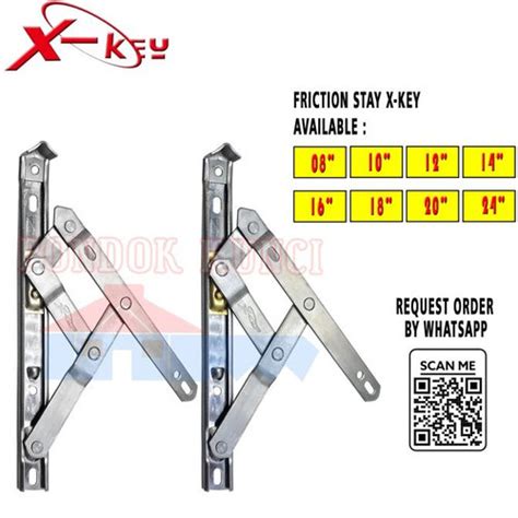 Jual Engsel Jendela Casement Friction Stay X Key 12 Inch 30 Cm Kab