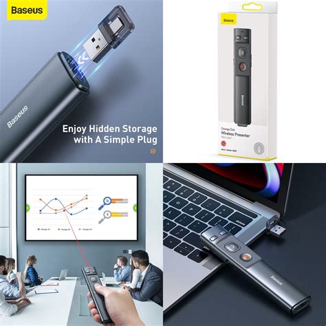 Baseus Orange Dot Wireless Laser Presenter For Presentations