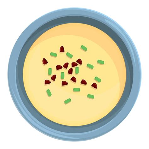 Icône De Soupe à La Crème D eau Vecteur De Dessin Animé Bol De Légumes