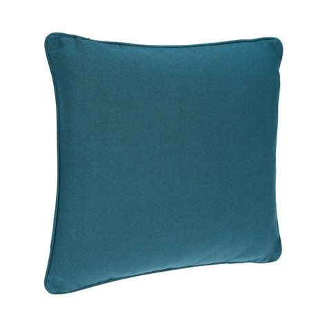 Coussin Bleu Canard Passepoil 45x45 Atmosphera